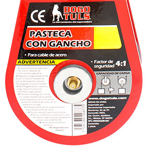 PASTECA 4T CON GANCHO PARA CABLE DE ACERO DE 1/2"