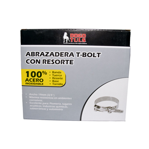 ABRAZADERA T-BOLT RESORTE 108-116mm ACERO INOXIDABLE