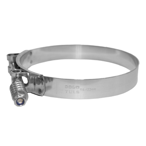ABRAZADERA T-BOLT RESORTE 114-122mm ACERO INOXIDABLE