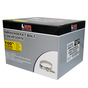 ABRAZADERA T-BOLT RESORTE 114-122mm ACERO INOXIDABLE