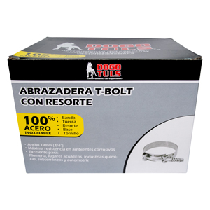 ABRAZADERA T-BOLT RESORTE 127-135mm ACERO INOXIDABLE