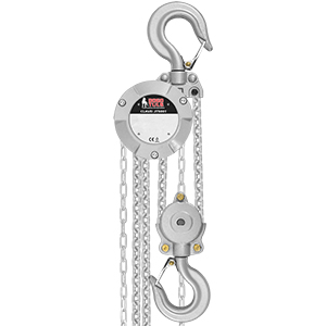 GARRUCHA DE ALUMINIO 360°, CAPACIDAD DE 3T, CADENAS DE 3M, FACTOR 4:1