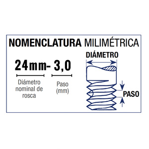 MACHUELO SEMICÓNICO MILIMÉTRICO 24MM - 3MM      